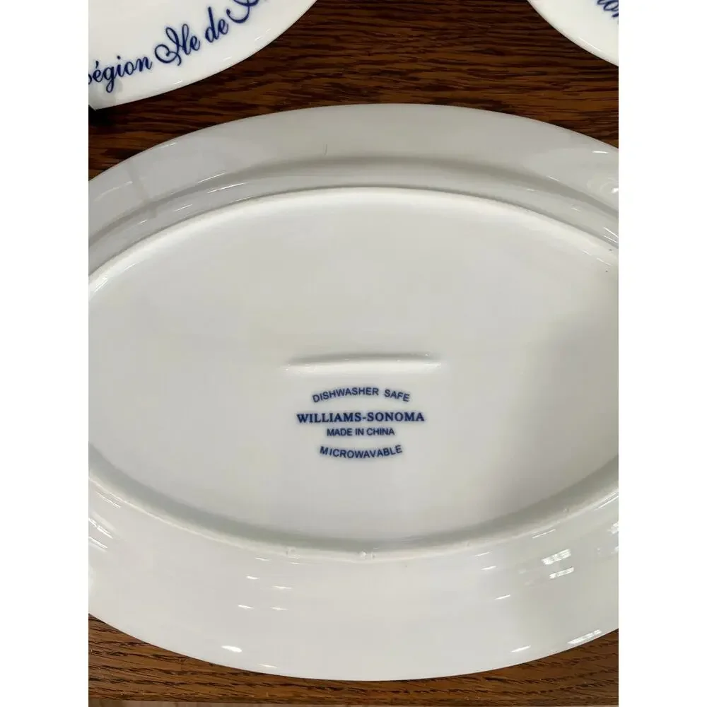 Williams Sonoma Je Demande du Boeuf Oval Serving Platters Lot 4 French Butcher